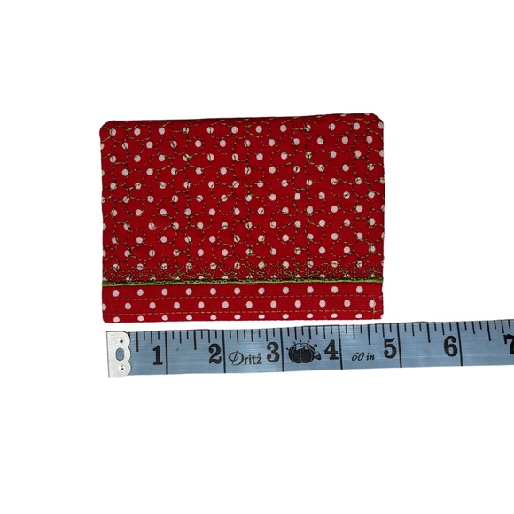 2 set of handmade quilted mini comp book notebook covers Red, Green, & yellow - Picture 8 of 11